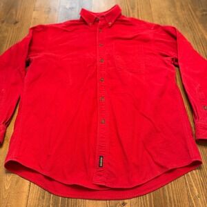 Vintage Woolrich Shirt Men XL Red Button Long Sleeve Chamois Hunting Outdoor